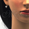 Oro Laminado Leverback Earring, Gold Filled Style with White Cubic Zirconia, Polished, Golden Finish, 5.128.087