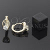 Oro Laminado Huggie Hoop, Gold Filled Style with White Cubic Zirconia, Polished, Golden Finish, 5.130.011