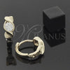 Oro Laminado Huggie Hoop, Gold Filled Style with White Cubic Zirconia, Polished, Golden Finish, 5.131.028