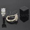 Oro Laminado Huggie Hoop, Gold Filled Style with White Cubic Zirconia, Polished, Golden Finish, 5.131.034