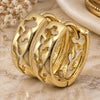 Oro Laminado Huggie Hoop, Gold Filled Style Flower Design, Polished, Golden Finish, 5.133.021