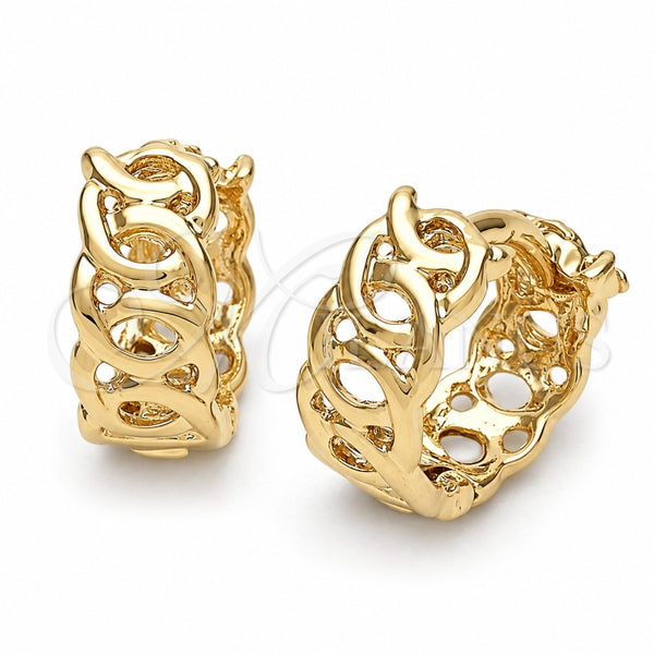 Oro Laminado Huggie Hoop, Gold Filled Style Infinite Design, Polished, Golden Finish, 5.133.025