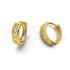 Oro Laminado Huggie Hoop, Gold Filled Style Star Design, Polished, Golden Finish, 5.133.027