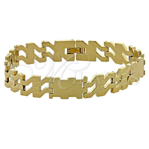 Oro Laminado Solid Bracelet, Gold Filled Style Polished, Golden Finish, 5.035.002.1 (05 MM Thickness, 8 Inches Length)