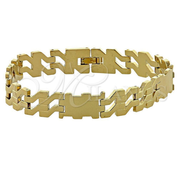 Oro Laminado Solid Bracelet, Gold Filled Style Polished, Golden Finish, 5.035.002.1 (05 MM Thickness, 8 Inches Length)