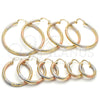 Oro Laminado Small Hoop, Gold Filled Style Hollow Design, Diamond Cutting Finish, Tricolor, 5.138.004.1.25