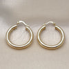 Oro Laminado Medium Hoop, Gold Filled Style Hollow Design, Diamond Cutting Finish, Golden Finish, 5.138.008.30