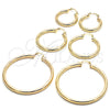 Oro Laminado Medium Hoop, Gold Filled Style Hollow Design, Diamond Cutting Finish, Golden Finish, 5.138.008.30