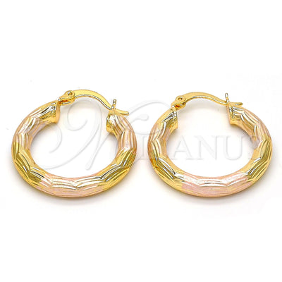 Oro Laminado Small Hoop, Gold Filled Style Diamond Cutting Finish, Tricolor, 5.139.004.25 for wholesale, main product view