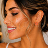 Oro Laminado Stud Earring, Gold Filled Style Love Knot Design, Orange Enamel Finish, Golden Finish, 5.126.020 for wholesale, additional product view 2