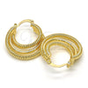 Oro Laminado Small Hoop, Gold Filled Style Twist Design, Diamond Cutting Finish, Golden Finish, 5.144.012.25