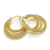 Oro Laminado Small Hoop, Gold Filled Style Twist Design, Diamond Cutting Finish, Golden Finish, 5.144.012.25