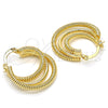 Oro Laminado Small Hoop, Gold Filled Style Twist Design, Diamond Cutting Finish, Golden Finish, 5.144.012.25