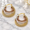 Oro Laminado Small Hoop, Gold Filled Style Diamond Cutting Finish, Tricolor, 5.145.004