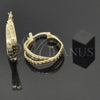 Oro Laminado Small Hoop, Gold Filled Style Twist Design, Diamond Cutting Finish, Golden Finish, 5.146.014