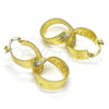 Oro Laminado Small Hoop, Gold Filled Style Twist and Infinite Design, Diamond Cutting Finish, Golden Finish, 5.147.001.20