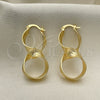 Oro Laminado Small Hoop, Gold Filled Style Twist and Infinite Design, Diamond Cutting Finish, Golden Finish, 5.147.001.20