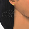 Oro Laminado Stud Earring, Gold Filled Style with Yellow Cubic Zirconia, Polished, Golden Finish, 5.128.046.1