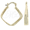 Oro Laminado Small Hoop, Gold Filled Style Twist Design, Diamond Cutting Finish, Golden Finish, 5.147.032