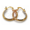 Oro Laminado Small Hoop, Gold Filled Style Polished, Tricolor, 5.147.045