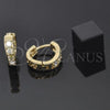 Oro Laminado Huggie Hoop, Gold Filled Style with White Cubic Zirconia, Polished, Golden Finish, 5.131.007.1