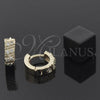 Oro Laminado Huggie Hoop, Gold Filled Style with White Cubic Zirconia, Polished, Golden Finish, 02.63.2326