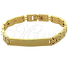 Oro Laminado Solid Bracelet, Gold Filled Style Polished, Golden Finish, 5.034.006.1 (0.35 Gauge, 09 MM Thickness, 8 Inches Length)