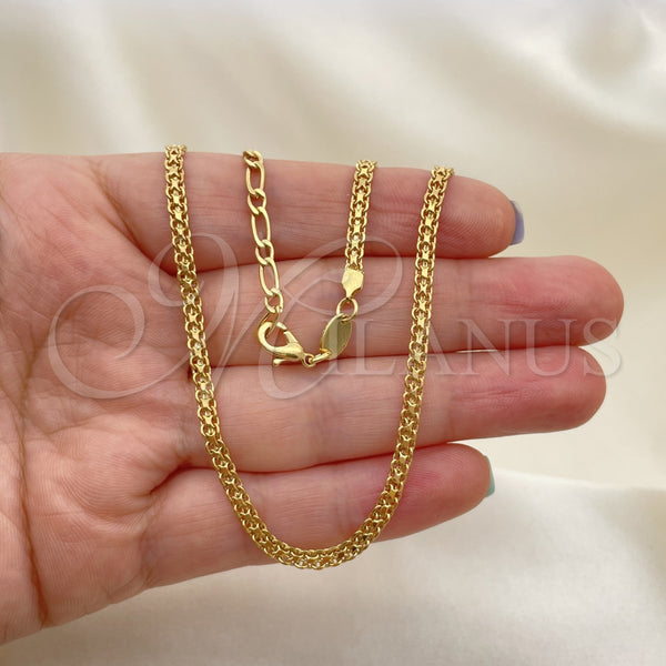 Oro Laminado Basic Necklace, Gold Filled Style Rolo Design, Polished, Golden Finish, 04.63.1287.20 (03 MM Thickness, 20 Inches Length)