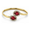 Oro Laminado Individual Bangle, Gold Filled Style with Garnet and White Cubic Zirconia, Polished, Golden Finish, 5.231.009 (05 MM Thickness, One size fits all)