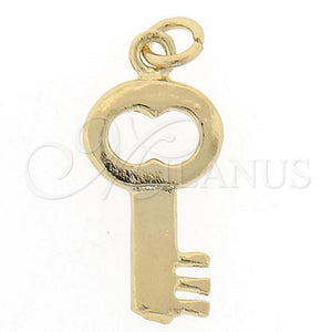 Oro Laminado Fancy Pendant, Gold Filled Style key Design, Polished, Golden Finish, 5.179.024