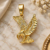 Oro Laminado Fancy Pendant, Gold Filled Style Eagle Design, Diamond Cutting Finish, Golden Finish, 5.183.019