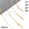 Oro Laminado Basic Necklace, Gold Filled Style Rolo Design, Polished, Golden Finish, 5.223.024.20 (0.40 Gauge, 02 MM Thickness, 20 Inches Length)