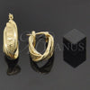 Oro Laminado Small Hoop, Gold Filled Style Twist and Flower Design, Matte Finish, Golden Finish, 5.155.022