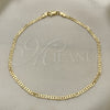 Oro Laminado Basic Anklet, Gold Filled Style Mariner and Mariner Design, Polished, Golden Finish, 5.222.026.10 (0.80 Gauge, 03 MM Thickness, 10 Inches Length)