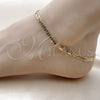 Oro Laminado Basic Anklet, Gold Filled Style Mariner and Mariner Design, Polished, Golden Finish, 5.222.025.10 (100 Gauge, 04 MM Thickness, 10 Inches Length)