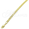 Oro Laminado Basic Anklet, Gold Filled Style Mariner and Mariner Design, Polished, Golden Finish, 5.222.025.10 (100 Gauge, 04 MM Thickness, 10 Inches Length)