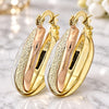 Oro Laminado Medium Hoop, Gold Filled Style Twist Design, Matte Finish, Tricolor, 5.155.033