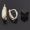 Oro Laminado Medium Hoop, Gold Filled Style Twist and Spiral Design, Diamond Cutting Finish, Tricolor, 5.156.001