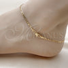 Oro Laminado Basic Anklet, Gold Filled Style Figaro Design, Polished, Golden Finish, 5.222.017.10 (0.80 Gauge, 03 MM Thickness, 10 Inches Length)