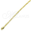 Oro Laminado Basic Anklet, Gold Filled Style Figaro Design, Polished, Golden Finish, 5.222.017.10 (0.80 Gauge, 03 MM Thickness, 10 Inches Length)