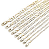 Oro Laminado Basic Anklet, Gold Filled Style Figaro Design, Polished, Golden Finish, 5.222.017.10 (0.80 Gauge, 03 MM Thickness, 10 Inches Length)