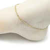 Oro Laminado Basic Anklet, Gold Filled Style Curb Design, Polished, Golden Finish, 5.222.007.10 (0.80 Gauge, 03 MM Thickness, 10 Inches Length)