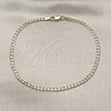 Oro Laminado Basic Anklet, Gold Filled Style Curb Design, Polished, Golden Finish, 5.222.007.10 (0.80 Gauge, 03 MM Thickness, 10 Inches Length)