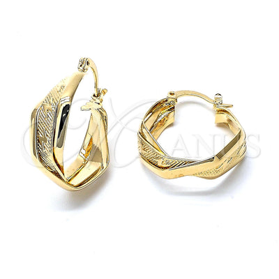 Oro Laminado Medium Hoop, Gold Filled Style Diamond Cutting Finish, Golden Finish, 5.156.016 for wholesale, main product view