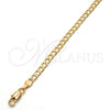 Oro Laminado Basic Anklet, Gold Filled Style Curb Design, Polished, Golden Finish, 5.222.005.10 (120 Gauge, Thickness, 10 Inches Length)