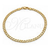 Oro Laminado Basic Anklet, Gold Filled Style Curb Design, Polished, Golden Finish, 5.222.005.10 (120 Gauge, Thickness, 10 Inches Length)