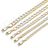 Oro Laminado Basic Anklet, Gold Filled Style Curb Design, Polished, Golden Finish, 5.222.005.10 (120 Gauge, Thickness, 10 Inches Length)