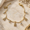 Oro Laminado Charm Bracelet, Gold Filled Style Teddy Bear Design, with White Cubic Zirconia, Diamond Cutting Finish, Golden Finish, 5.030.011.07 (03 MM Thickness, 7 Inches Length)