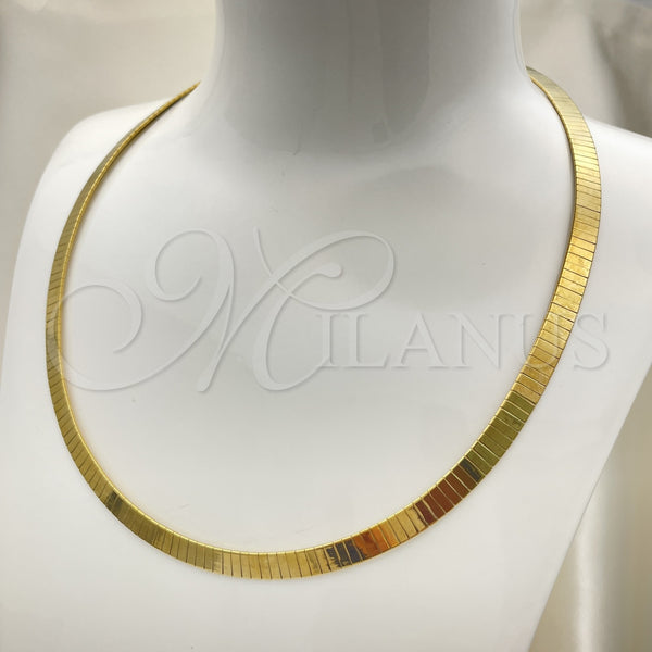 Oro Laminado Basic Necklace, Gold Filled Style Herringbone Design, Polished, Golden Finish, 04.63.1165.16 (08 MM Thickness, 16 Inches Length)