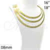 Oro Laminado Basic Necklace, Gold Filled Style Herringbone Design, Polished, Golden Finish, 04.63.1165.16 (08 MM Thickness, 16 Inches Length)